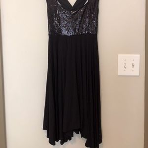 Sleeveless Black & Sequin Cocktail Dress